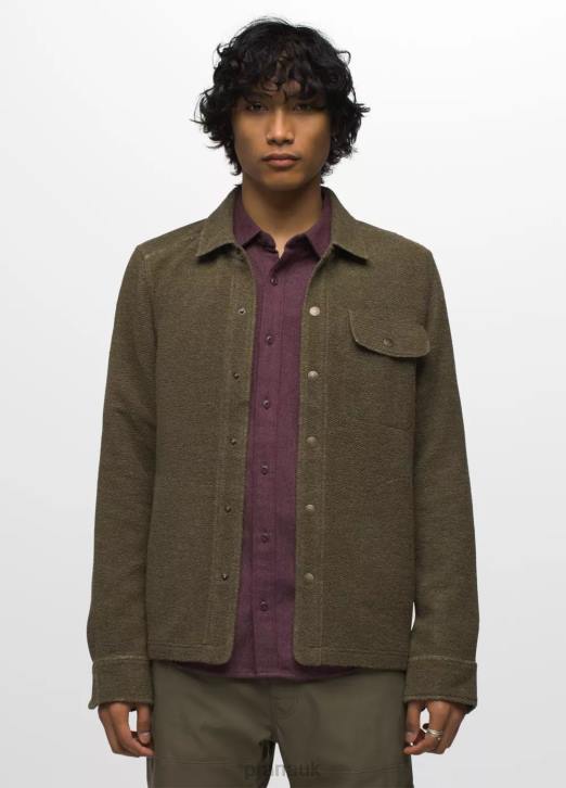 prAna Men IncrediWool Overshirt 604H821 Clothing Slate Green Heather