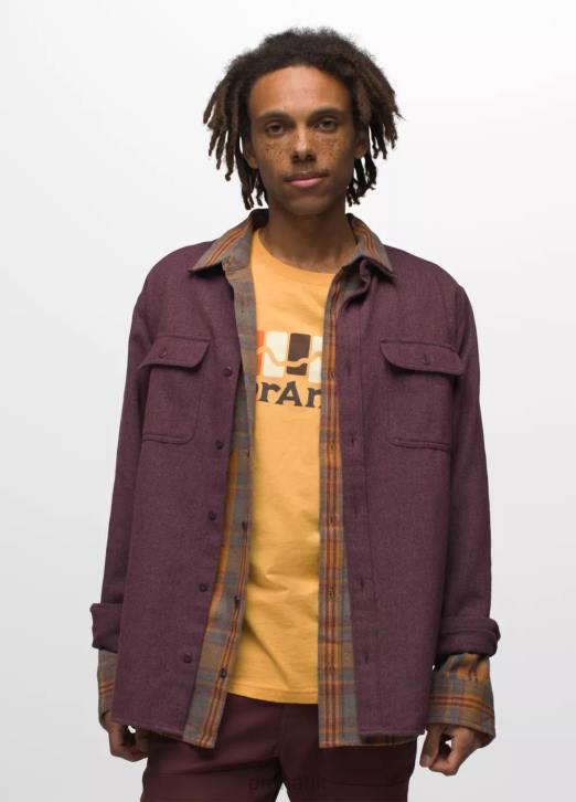 prAna Men Westbrook Flannel Shirt 604H787 Clothing Mulberry