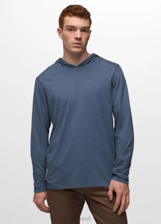 prAna Men Hooded T-Shirt 604H775 Clothing Denim Heather