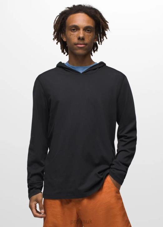 prAna Men Hooded T-Shirt 604H776 Clothing Black