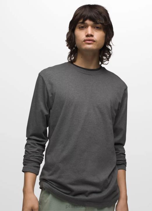 prAna Men Long Sleeve T-Shirt 604H852 Clothing Charcoal Heather