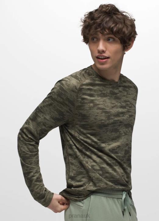prAna Men Mission Trails Long Sleeve Tee 604H791 Clothing Evergreen Blur Camo