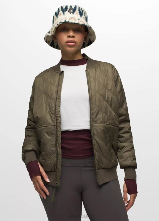 prAna Women Esla Bomber Jacket 604H692 Clothing Slate Green