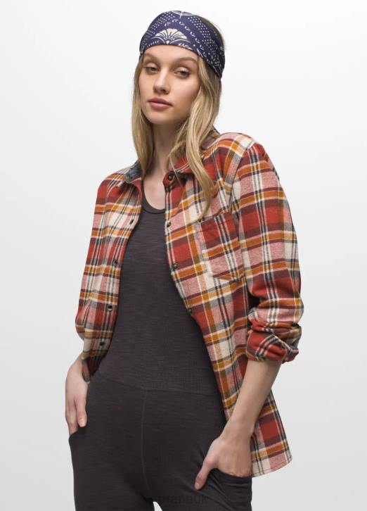 prAna Women Golden Canyon Flannel 604H28 Clothing Rust