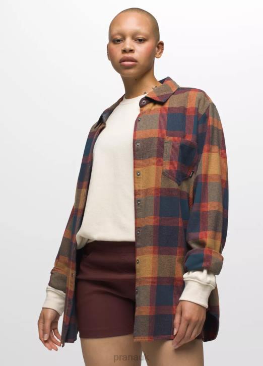 prAna Women Golden Canyon Flannel 604H32 Clothing Dark Sky