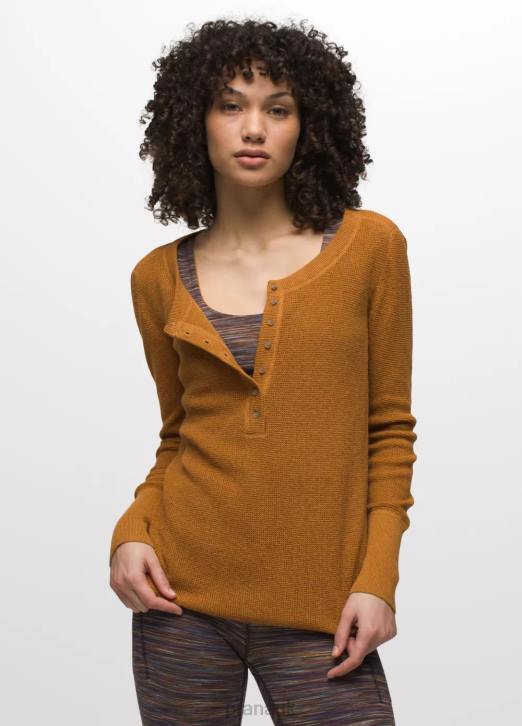 prAna Women Milani Henley 604H96 Clothing Spiced