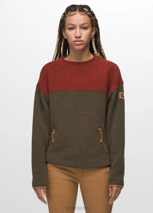 prAna Women IncrediWool Crew 604H130 Clothing Slate Green Block