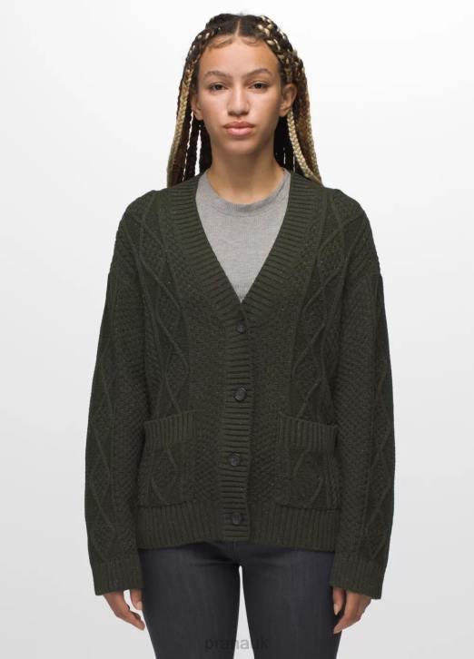 prAna Women Sangria Fields Cardigan 604H210 Clothing Evergreen
