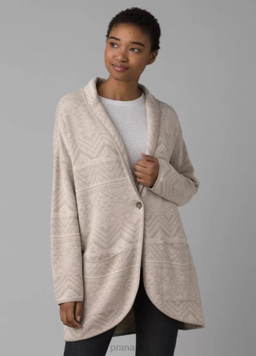 prAna Women Sevie Cardigan 604H240 Clothing Pebble Grey Intarsia
