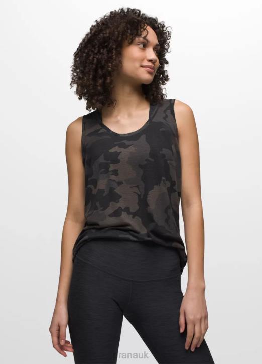 prAna Women Cozy Up Tank 604H226 Clothing Black Camo
