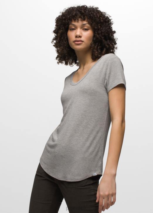 prAna Women Foundation 365 V-Neck Top 604H144 Clothing Heather Grey