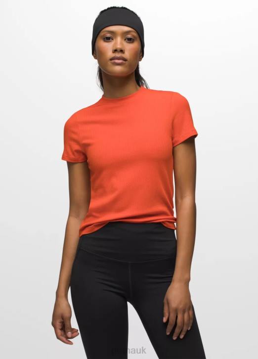 prAna Women Foundation Rib Tee 604H52 Clothing Fireside Heather