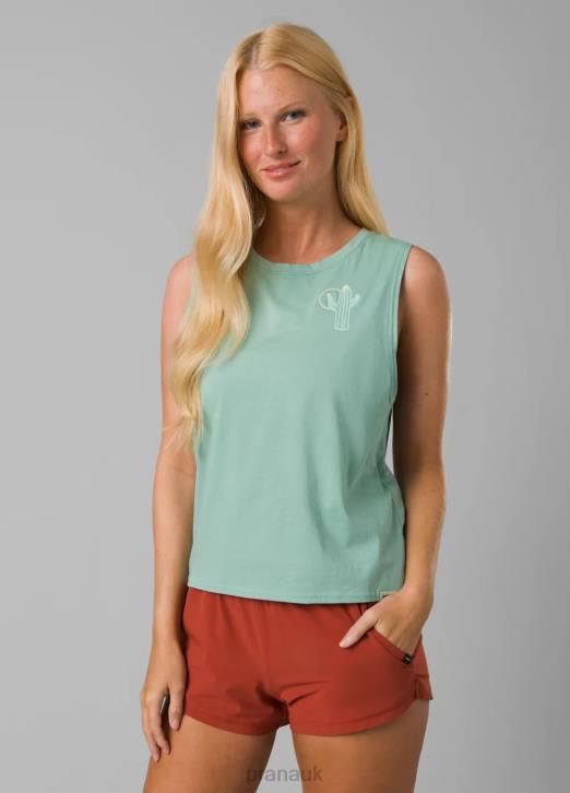prAna Women Organic Graphic Sleeveless 604H254 Clothing Light Cove Cactus