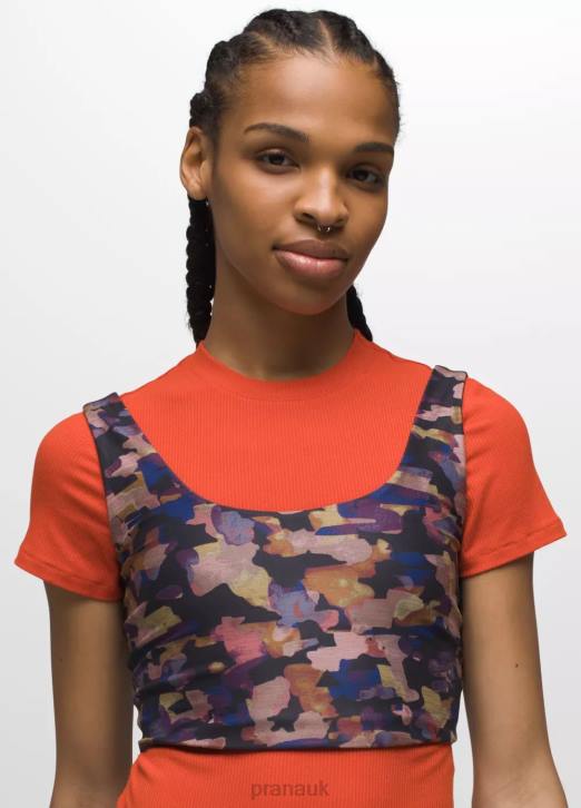 prAna Women Luxara Reversible Crop Top 604H128 Clothing Fall Daze/Dark Iron