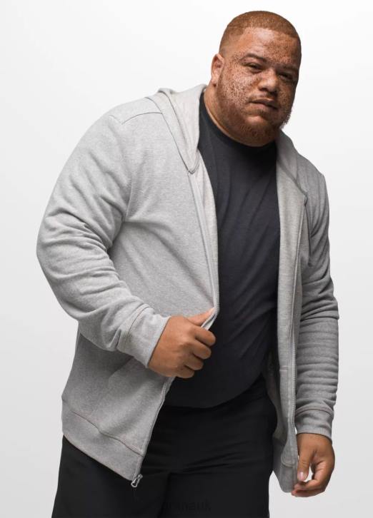 prAna Men Cardiff Fleece Full Zip 604H869 Clothing Heather Grey