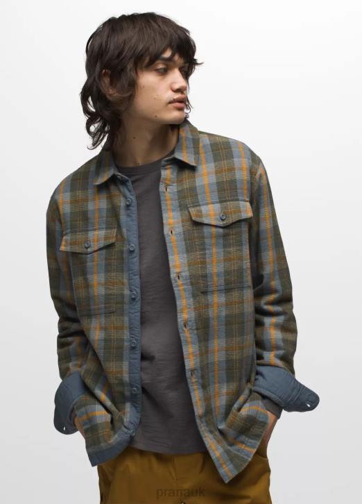 prAna Men Copper Skies Lined Flannel 604H810 Clothing Weathered Blue