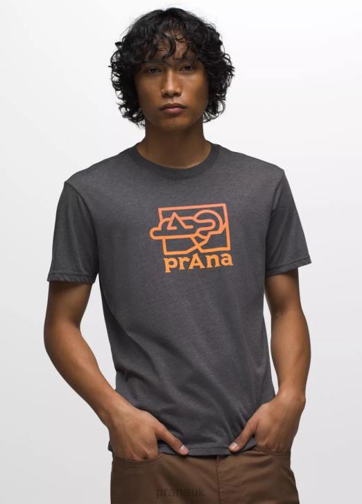 prAna Men Graphic Short Sleeve Tee 604H880 Clothing Charcoal Heather