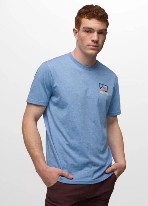 prAna Men Graphic Short Sleeve Tee 604H881 Clothing Big Sky Blue Heather