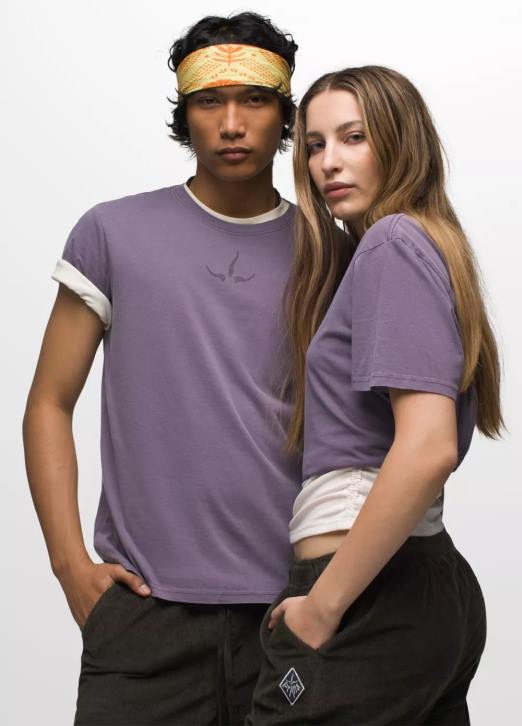 prAna Men Heritage Graphic Short Sleeve Tee 604H87 Clothing Amethyst