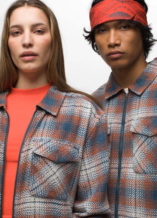 prAna Men Heritage Zip Flannel 604H114 Clothing Dark Sky