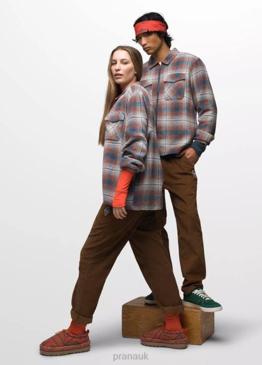 prAna Men Heritage Zip Flannel 604H114 Clothing Dark Sky