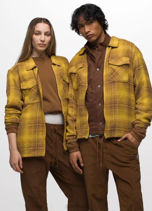 prAna Men Heritage Zip Flannel 604H115 Clothing Citron