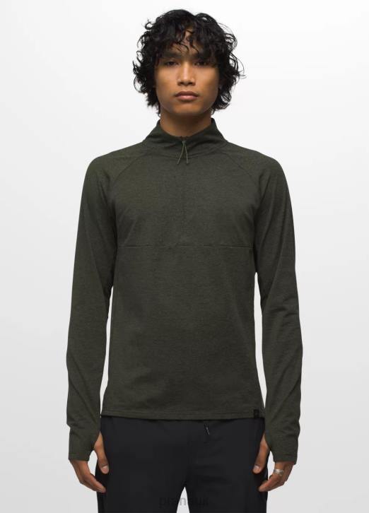 prAna Men Ice Flow Half Zip 604H804 Clothing Evergreen Heather