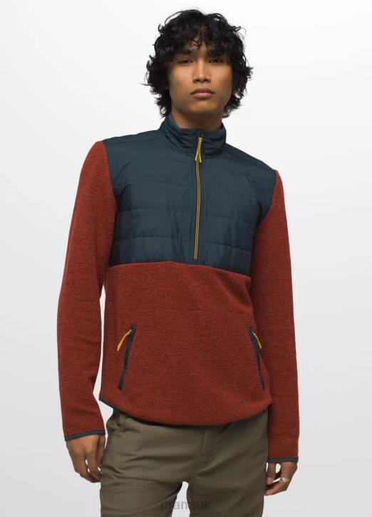 prAna Men IncrediWool 1/2 Zip 604H834 Clothing Rust Heather
