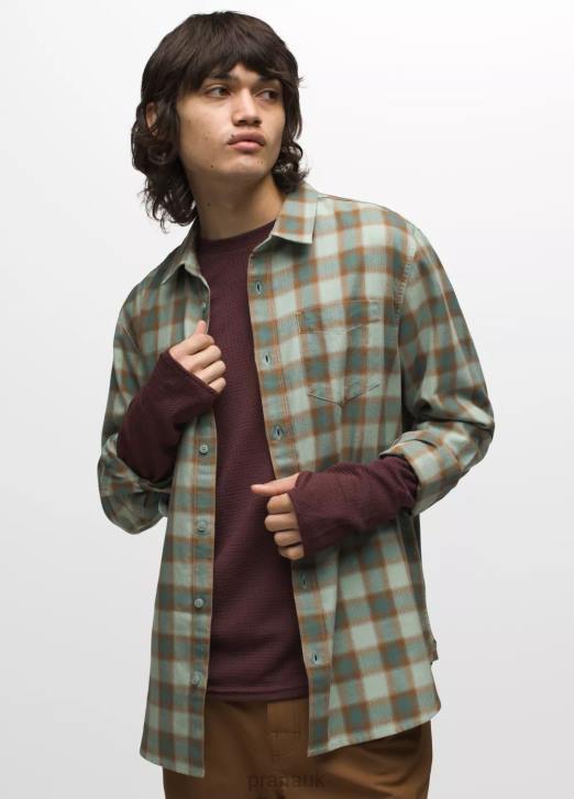 prAna Men Los Feliz Flannel Shirt 604H814 Clothing Eucalyptus