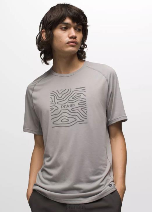prAna Men Mission Trails Short Sleeve Tee 604H765 Clothing Grey Topo