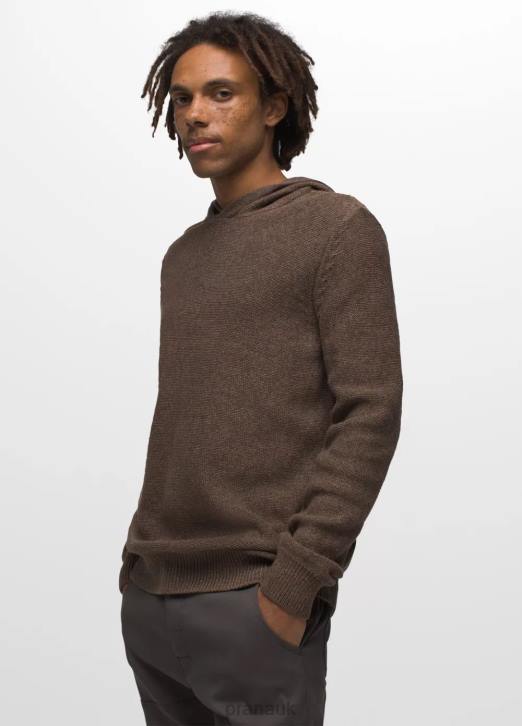 prAna Men North Loop Hooded Sweater 604H788 Clothing Sepia