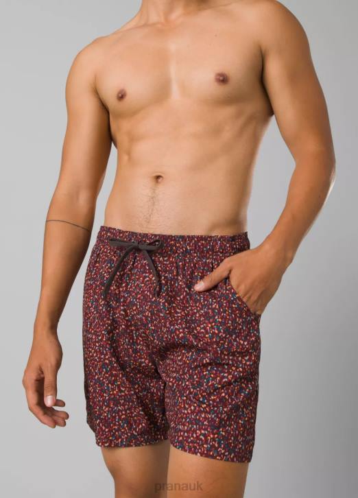 prAna Men Plunge Short 604H1039 Swim Cacao Alotta Dots