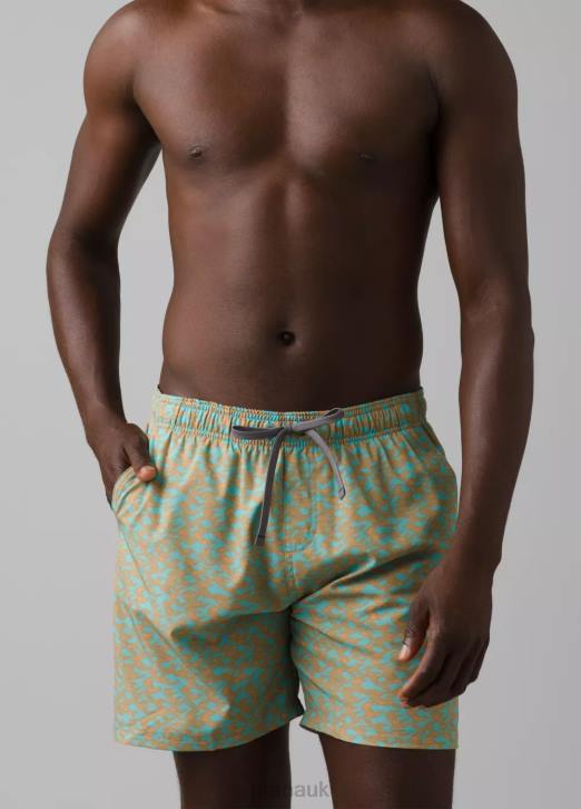 prAna Men Plunge Short 604H1040 Swim Aqua Current