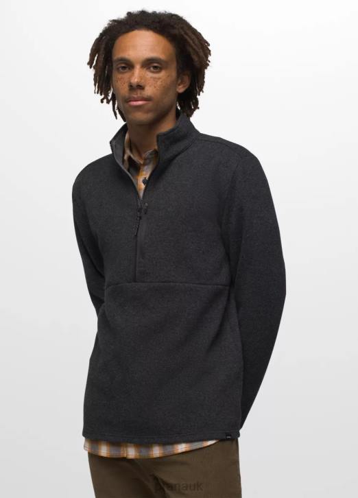 prAna Men Route Tracker 1/4 Zip 604H871 Clothing Dark Iron Heather