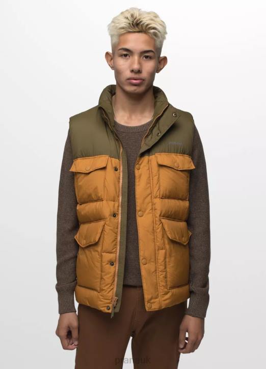 prAna Men Timber Trail Vest 604H1077 Clothing Peat Colorblock