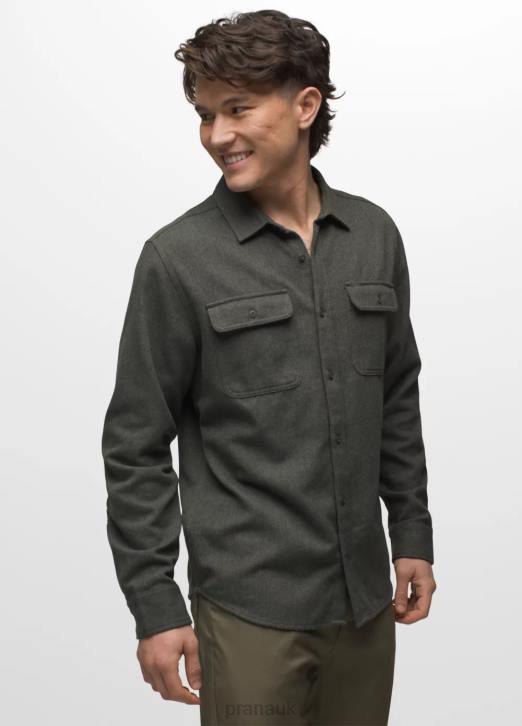 prAna Men Westbrook Flannel Shirt 604H784 Clothing Evergreen