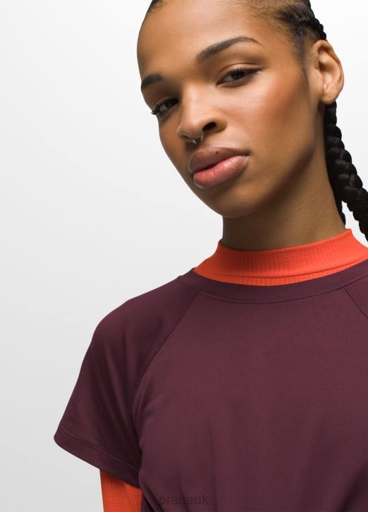prAna Women Alpenglow Short Sleeve 604H108 Clothing Mulberry