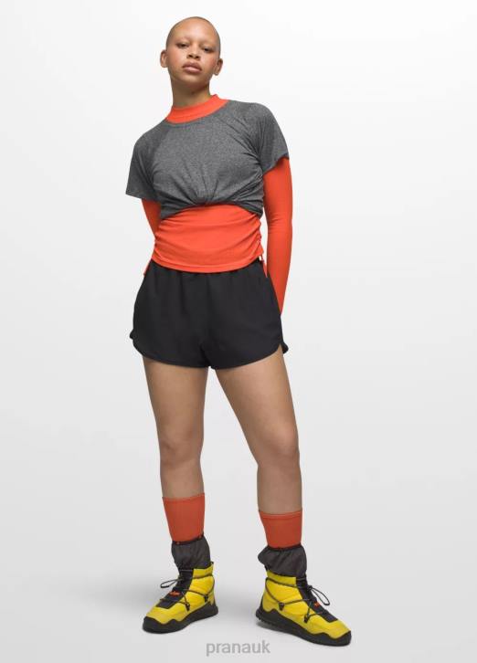 prAna Women Alpenglow Short Sleeve 604H109 Clothing Charcoal Heather