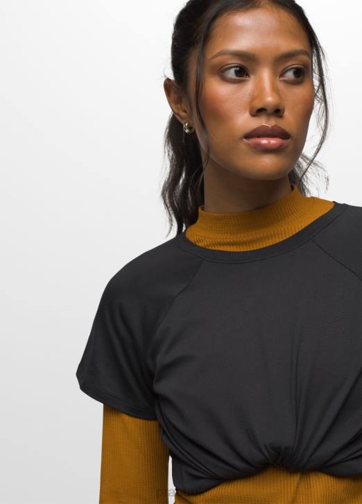prAna Women Alpenglow Short Sleeve 604H110 Clothing Black