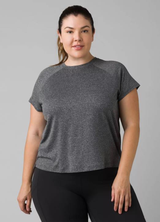 prAna Women Alpenglow Short Sleeve Plus 604H275 Clothing Charcoal Heather