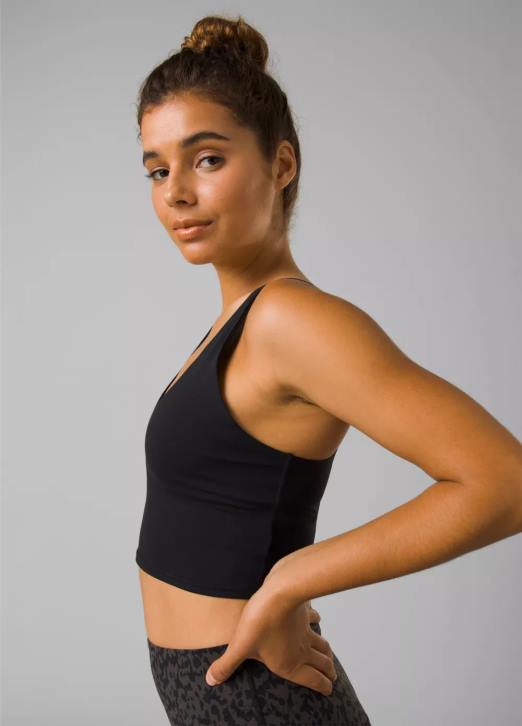 prAna Women Chakara Crop Top 604H123 Clothing Black