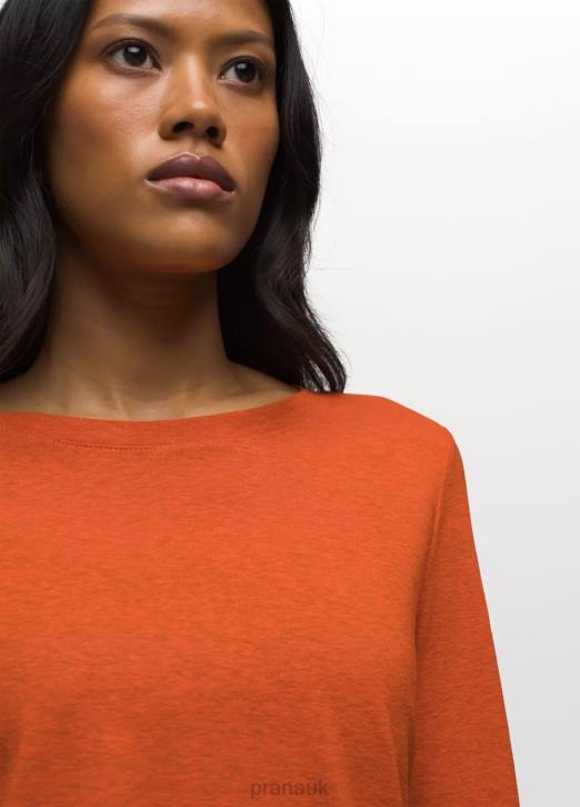 prAna Women Cozy Up Long Sleeve Tee 604H203 Clothing Fireside Heather