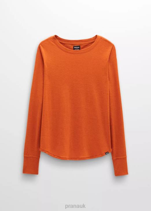 prAna Women Cozy Up Long Sleeve Tee 604H203 Clothing Fireside Heather