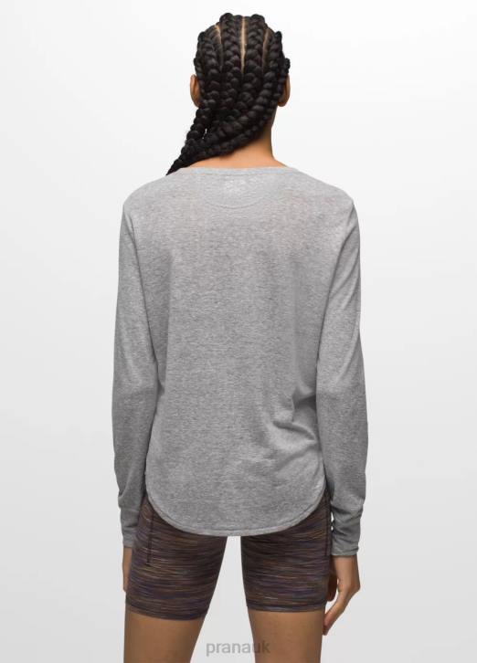 prAna Women Cozy Up Long Sleeve Tee 604H204 Clothing Heather Grey