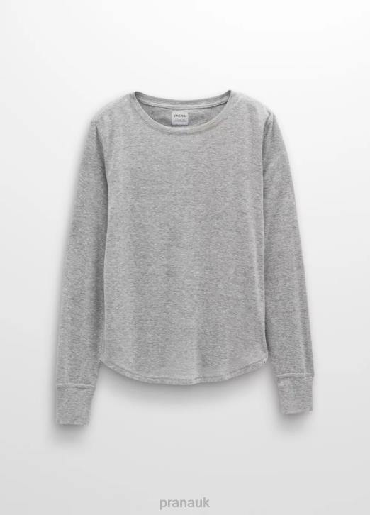 prAna Women Cozy Up Long Sleeve Tee 604H204 Clothing Heather Grey