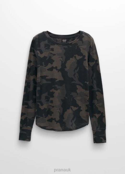 prAna Women Cozy Up Long Sleeve Tee 604H205 Clothing Black Camo