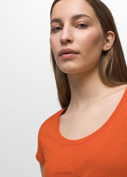 prAna Women Cozy Up Scoop Neck Tee 604H10 Clothing Fireside Heather