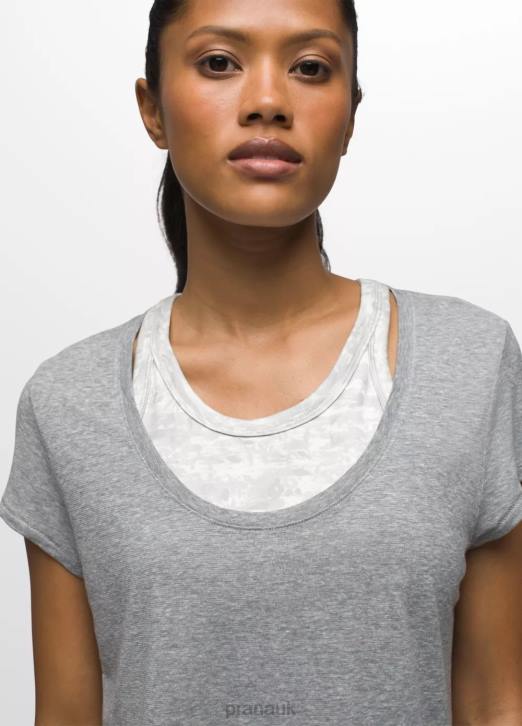 prAna Women Cozy Up Scoop Neck Tee 604H12 Clothing Heather Grey
