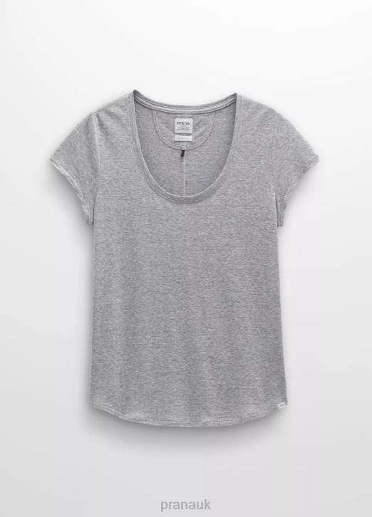 prAna Women Cozy Up Scoop Neck Tee 604H12 Clothing Heather Grey