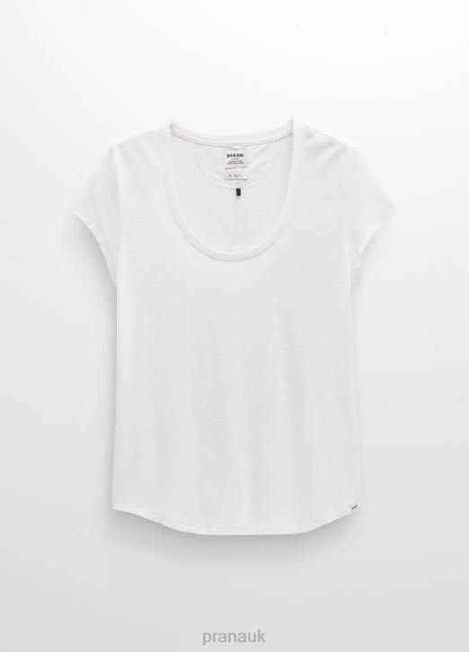 prAna Women Cozy Up Scoop Neck Tee 604H13 Clothing White